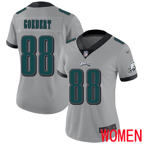 Women Philadelphia Eagles #88 Dallas Goedert Limited Silver Inverted Legend NFL Jersey Football